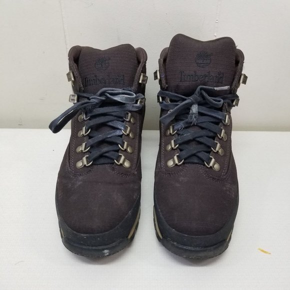Timberland 9.5 Brown High Top Boots Chunky Grunge Hiking Work - Picture 1 of 11